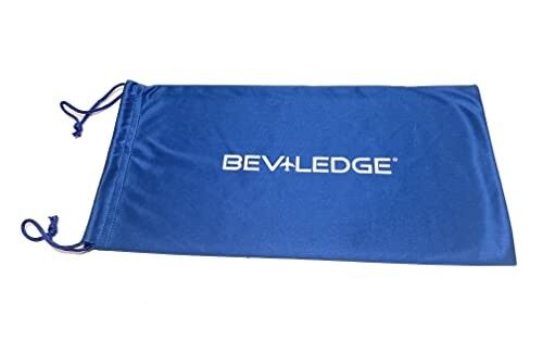 Blue drawstring bag with 'BEVLEDGE' logo