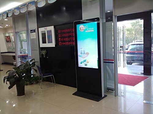 Office lobby with digital signage display