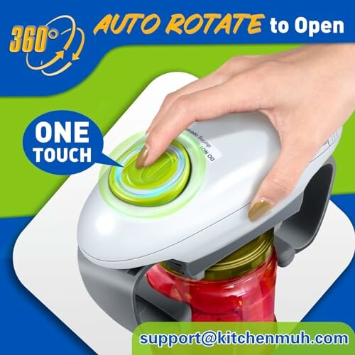 Electric jar opener with auto rotate function.