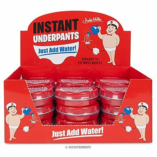 Display of instant underpants, just add water.