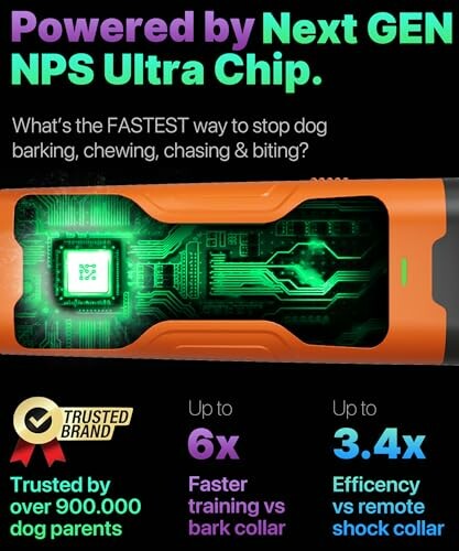 Advertisement for Next GEN NPS Ultra Chip dog training device.