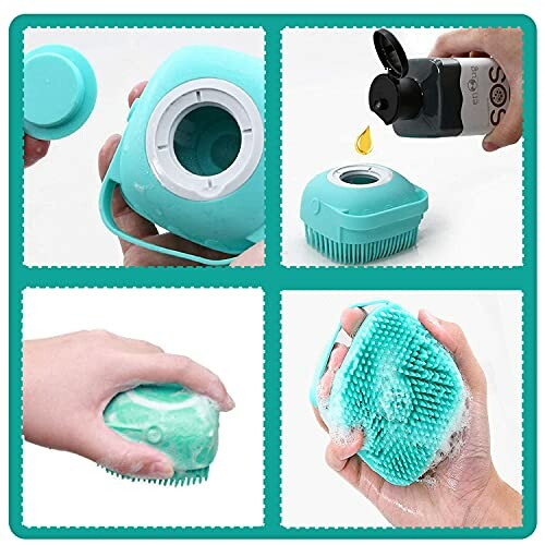 Silicone bath body brush with soap dispenser