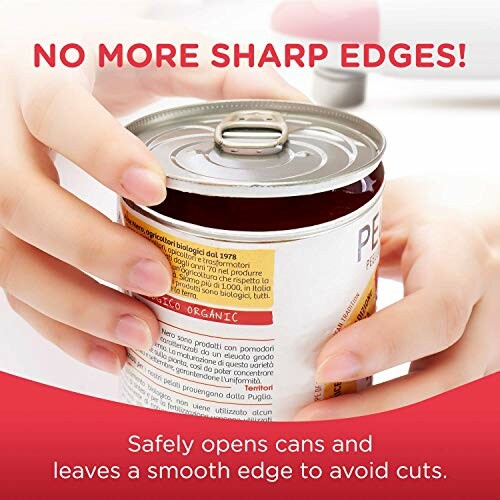 Hands holding a can with smooth edges after opening.